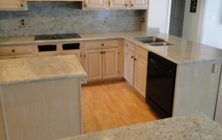 custom kitchen countertops with matching island